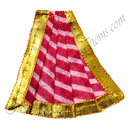 Red with White Chitraji Cotton Leheriya Taniya with golden lace