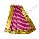 Pink with White Chitraji Cotton Leheriya Taniya with golden lace