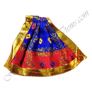 Blue with Red Chitraji Brocade Ek Dhari Bhandhani Taniya with golden lace
