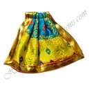 Blue with Yellow Chitraji Brocade Ek Dhari Bhandhani Taniya with golden lace
