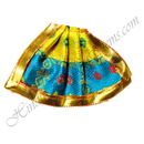 Yellow with Blue Chitraji Brocade Ek Dhari Bhandhani Taniya with golden lace