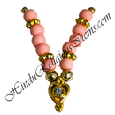 Small Coloured Moti Mala With Heart Shape Pendant
