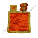Satin Rajai Set With Golden Jhari Lace
