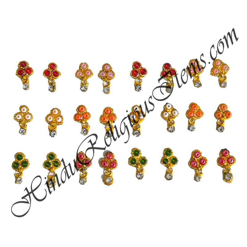 Golden Metal With Moti Kundal & Diamond Latkan