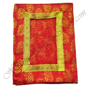 Chitraji Brocade Golden Jhari Feather Print Vastra with golden Jhari lace, Red