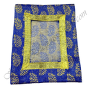 Chitraji Brocade Golden Jhari Feather Print Vastra with golden Jhari lace, Blue