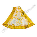 Chitraji Cotton Leaf Print Basma Chappa Taniya with golden lace, White