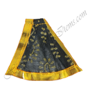 Chitraji Cotton Leaf Print Basma Chappa Taniya with golden lace, Black
