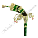 Premium Quality Silver Jhari Katra With Moti Latkan