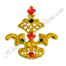 Golden metal Meenakari Tipara, side view of the Meenakari work