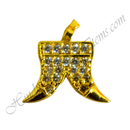 Golden metal AD Waghnakh pendant with White centre stone for Kanth Shringar of Shri Thakorji