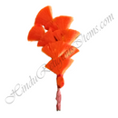 Premium quality coloured Resham Kalgi in Dark Orange for Shree Mastak Shringar of Shri Thakorji