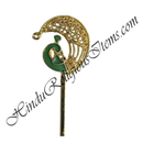 Golden Metal Meenakari Peacock Shape Katra