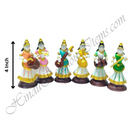 High Quality 3D Raas Marble Swarup Set of 6 pieces with musical instruments, 4 inch