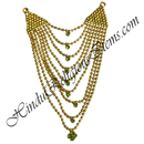 Premium Quality 9 Layer Golden Moti Mala With Flower Shape Nang(Diamond) Pendent