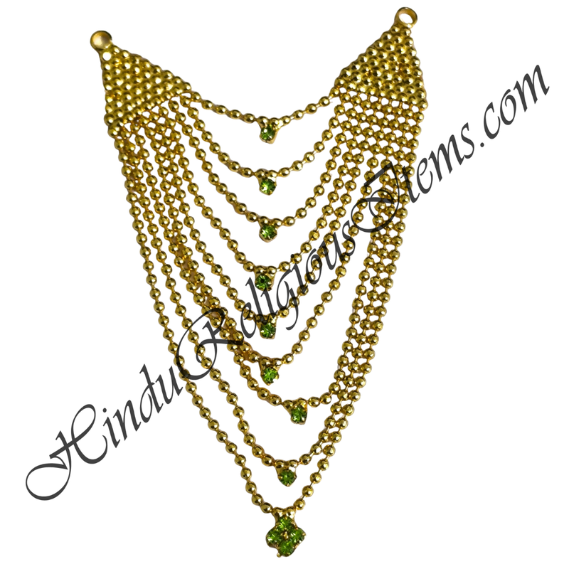 Premium Quality 9 Layer Golden Moti Mala With Flower Shape Nang(Diamond) Pendent