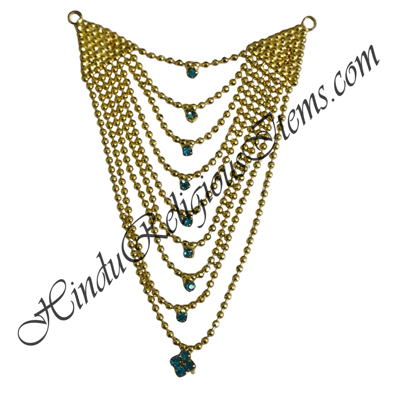 Premium Quality 9 Layer Golden Moti Mala With Flower Shape Nang(Diamond) Pendent