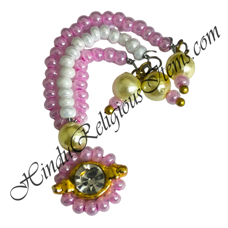 Coloured Moti Sheeshful With White Moti & Nang(Diamond)