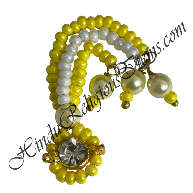 Coloured Moti Sheeshful With White Moti & Nang(Diamond)