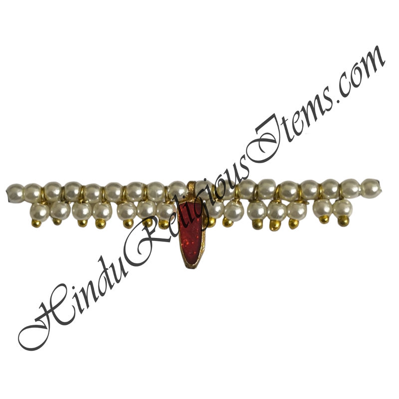 White Moti Alkavali With Moti Latkan