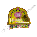 High-Quality MDF New Style Sinhasan With Kamal Printed