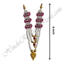 Premium Quality Three Layer White Moti Mala With Heart Shape Pendant