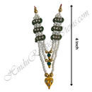 Premium Quality Three Layer White Moti Mala With Heart Shape Pendant