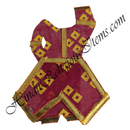 Chitraji Cotton Chofuli Bandhani Chakdar Ang Vastra With Golden Lace