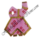 Chitraji Cotton Chofuli Bandhani Chakdar Ang Vastra With Golden Lace