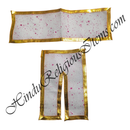 Lalan Cotton Vasanti / Chatna White Chira Vastra With Golden lace