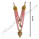 Premium Quality Three Layer Coloured Moti Mala With Droplet Shape Pendant