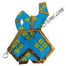 Chitraji Cotton Chofuli Bandhani Chakdar Ang Vastra With Golden Lace