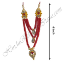 Premium Quality Three Layer Coloured Moti Mala With Droplet Shape Pendant