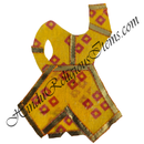 Chitraji Cotton Chofuli Bandhani Chakdar Ang Vastra With Golden Lace