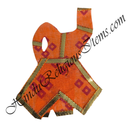 Chitraji Cotton Chofuli Bandhani Chakdar Ang Vastra With Golden Lace