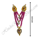 Premium Quality Three Layer Coloured Moti Mala With Droplet Shape Pendant