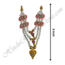 Premium Quality Three Layer White Moti Mala With Heart Shape Pendant
