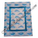 White Chitraji Cotton Super Fine Chakli (Sparrow) Print Vastra With Satin Lace