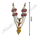 Premium Quality Three Layer White Moti Mala With Heart Shape Pendant