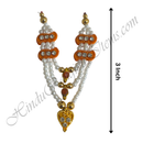 Premium Quality Three Layer White Moti Mala With Heart Shape Pendant