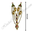 Premium Quality Three Layer White Moti Mala With Coloured Nang(Diamond) With Peacock Shaped Choki