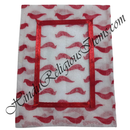 White Chitraji Cotton Super Fine Chakli (Sparrow) Print Vastra With Satin Lace