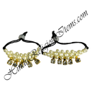 White Moti Lalan Bajuband With Diamond Latkan