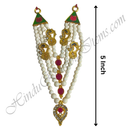 Premium Quality Three Layer White Moti Mala With Coloured Nang(Diamond) With Peacock Shaped Choki