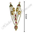 Premium Quality Three Layer White Moti Mala With Coloured Nang(Diamond) With Peacock Shaped Choki