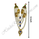 Premium Quality Three Layer White Moti Mala With Coloured Nang(Diamond) With Peacock Shaped Choki