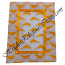 White Chitraji Cotton Super Fine Chakli (Sparrow) Print Vastra With Satin Lace