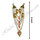 Premium Quality Three Layer White Moti Mala With Coloured Nang(Diamond) With Peacock Shaped Choki