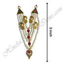 Premium Quality Three Layer White Moti Mala With Coloured Nang(Diamond) With Peacock Shaped Choki