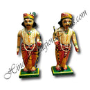 Hand Painted Wooden Gop And Gopi Statues